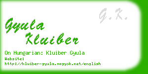 gyula kluiber business card